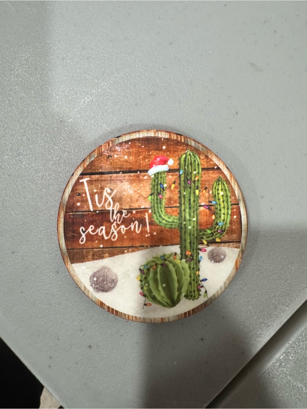 3.5” cactus Christmas magnet